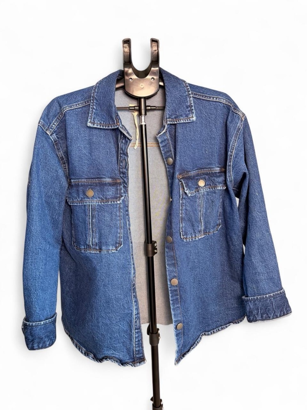 a.n.a A New Approach Denim Shacket Womenβs Large Oversized Utility Jean Jacket